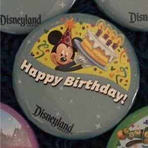 Disneyland Happy Birthday Button